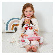 Poppenjurk Winterprinses Lumi met Kroon en Cape - Maat 28-35 cm