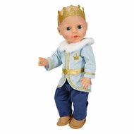 Poppenoutfit Winterprins Luka met Kroon en Kraag - Maat 35-45 cm