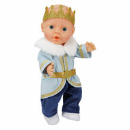 Poppenoutfit Winterprins Luka met Kroon en Kraag - Maat 35-45 cm