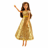 Paillettenjurk Goldstar voor Modepoppen - 29cm