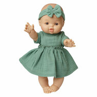 Meisjes Babypop met Groen Jurkje - 34cm