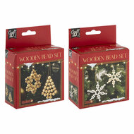 Houten Kralen Kersthangers Set Kerstmis