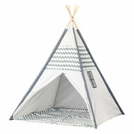 Tipi met Houten Stokken en Vloerkleed - 120x120x150cm