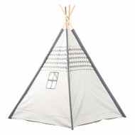Tipi met Houten Stokken en Vloerkleed - 120x120x150cm