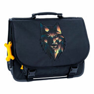 Stones and Bones Wolf Navy Cedar Schooltas