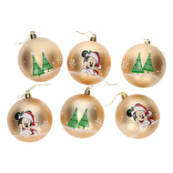 Kinder Kerstballen Mickey Goud, 6x8cm