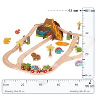 Bigjigs Houten Dino Treinset, 49dlg. - Afmetingen en Maatvoering