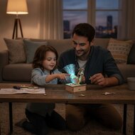 Houten bouwpakket lichtvezel pauw - Sfeerfoto Lifestyle
