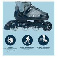 HUDORA Skeelers Leon 2.0 Ocean Blauw, Maat 33-36 - Foto 5
