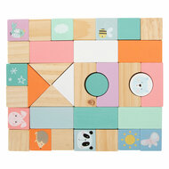 Small Foot - Houten Baby  Walker Loopwagen met Blokken Pastel, 35dlg. - Foto 8