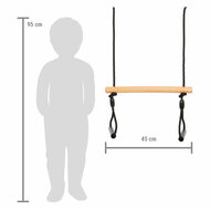 Small Foot - Houten Trapezeschommel met Gymnastiekringen Black Line - Foto 8