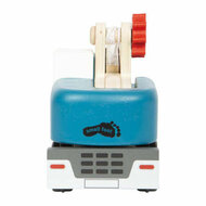 Small Foot -  Houten Kraanwagen Blauw met Pallet - Foto 7