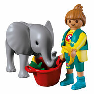 Playmobil Animals &amp; Friends Dierentuin Babyolifant en Dierenverzorger - 72092