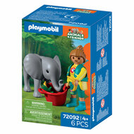 Playmobil Animals &amp; Friends Dierentuin Babyolifant en Dierenverzorger - 72092