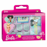 Houten Stempels, Notitieboekje en Viltstiften Barbie - 12dlg.
