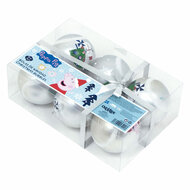 Kerstballen 8cm Peppa Pig Zilver - 6st.