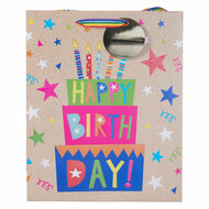 Geschenktasje Kraftlook Happy Birthday - 23x18x10cm - Foto 6