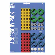 Plus-Plus Bouwplaat Geel/Rood en Wielen - 26st.