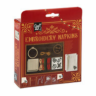 Servetten Borduurset Kerstmis 40x40cm - 6dlg.