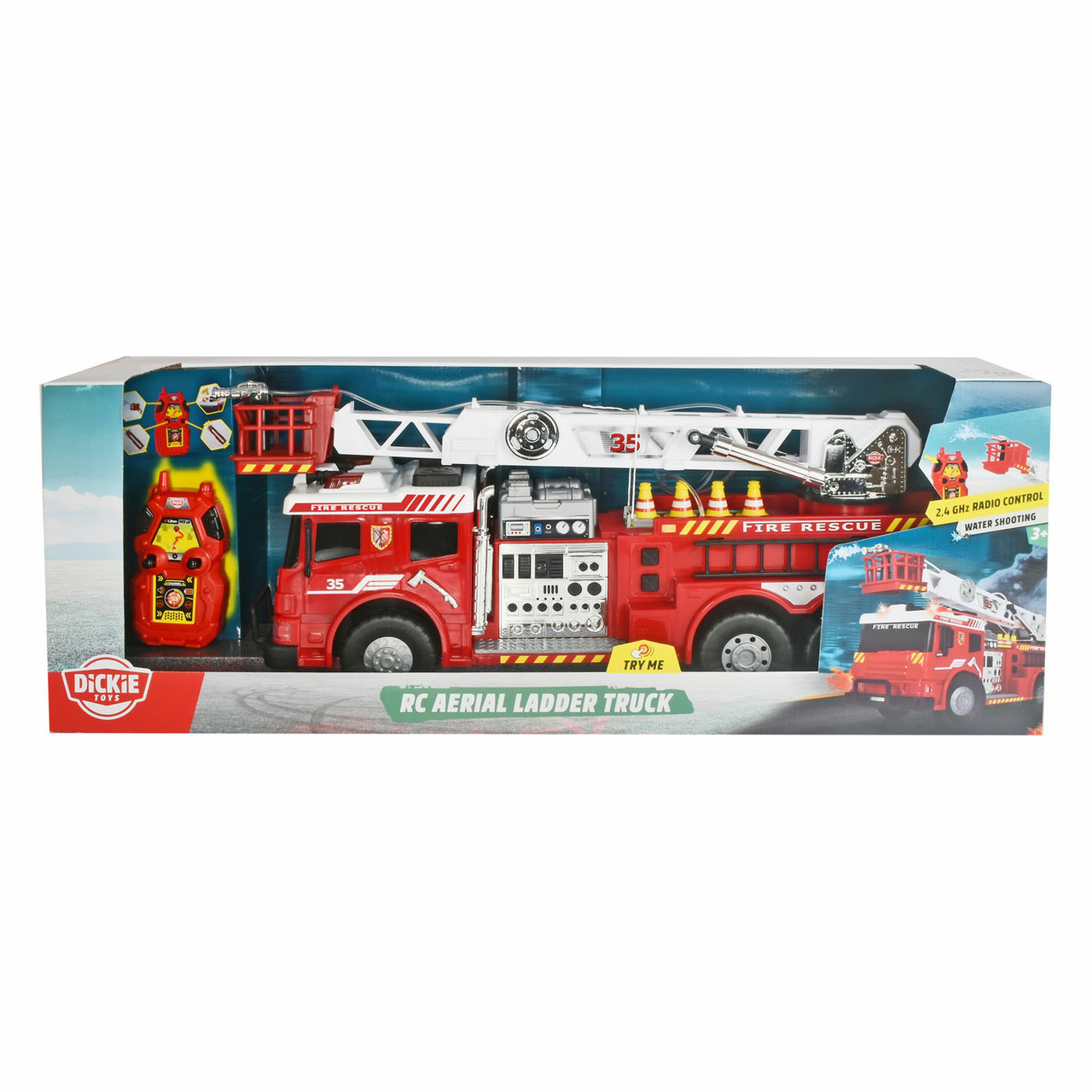 Caroline Onderhoud Rose kleur Dickie RC Brandweerwagen met Ladder en Waterspuit - Het Speelgoedpaleis