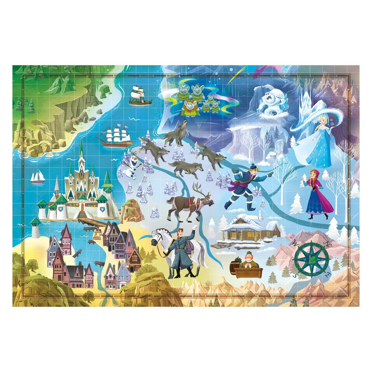 Clementoni Wereldkaart Puzzel Disney Frozen, - Het