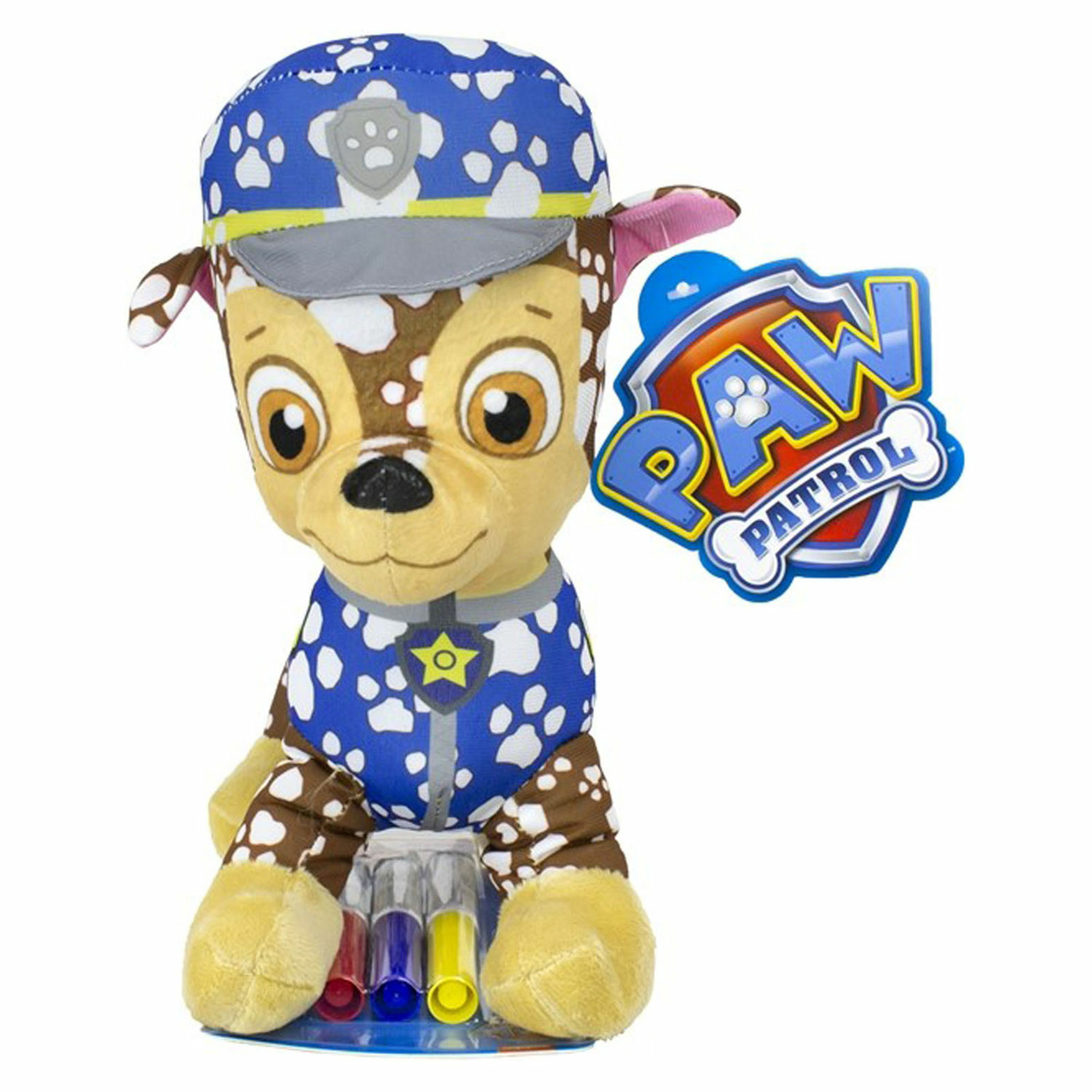 peddelen Trouwens een beetje Paw Patrol Inkleur Knuffel met Stiften - Chase - Het Speelgoedpaleis