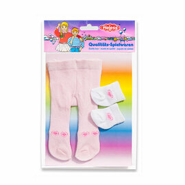 Poppenmaillot met Sokken - Roze, 28-35 cm