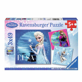 Ravensburger Disney Frozen Puzzel: Elsa, Anna & Olaf, 3x49st.