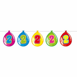 Vlaggenlijn Ballonnen 2 jaar, 10mtr.