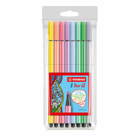 STABILO Pen 68 Pastel - Viltstift - Set Met 6 Stuks