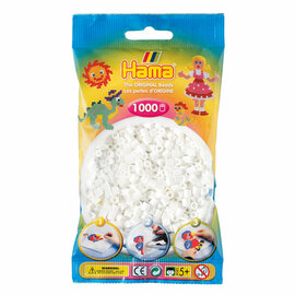 Hama Midi Strijkkralen - Wit (01), 1000st.