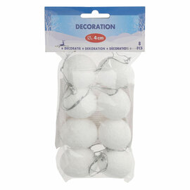 Decoratie Sneeuwballen, 8st.