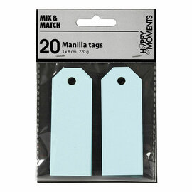 Manilla Labels Lichtblauw, 20st.