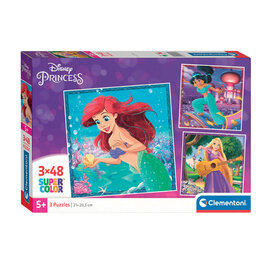 Clementoni Legpuzzel Super Color Vierkant Disney Princess, 3x48st.