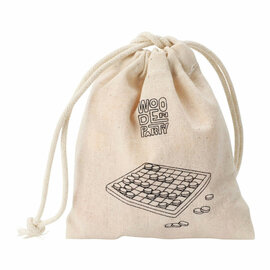 Schaak- en Damspel Hout in Katoenen Zak