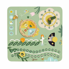 Classic World Houten Vintage Kalender Leerklok