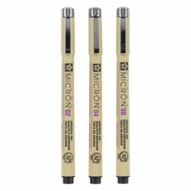 Sakura Pigma Micron Etui 3 Fineliners Zwart 02-04-08