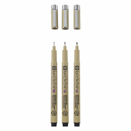 Sakura Pigma Micron Etui 3 Fineliners Zwart 08-10-12 Breed