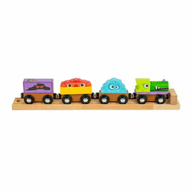 Bigjigs Houten Monster-trein, 4dlg.