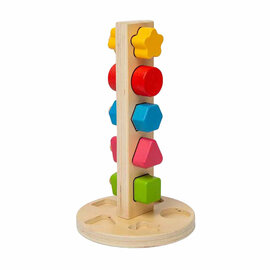 Bigjigs Houten Moeren- en Boutentoren, 11dlg.