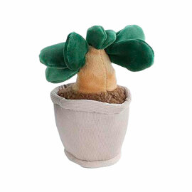Take Me Home Knuffel Plant Pluche - Lichtgrijze Pot Donkergroen Blad