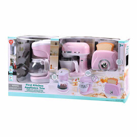 Playgo Keukenmixer - Koffiezetapparaat en Broodrooster Roze - 7dlg.