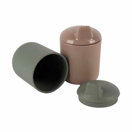 Dantoy Anti-knoei Drinkbekers Mokka/Olijfgroen, 2dlg.