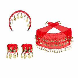 Belly Dance Set Rood, 3dlg.