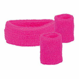 Zweetbanden Neon Roze, 3st.