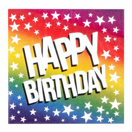 Papieren Servetten Happy Birthday, 20st.