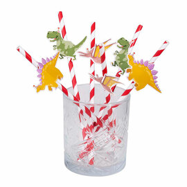 Papieren Rietjes Dino, 6dlg.