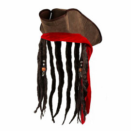 Hoed Piraat Dirty Jack met Haar