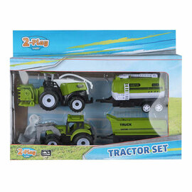 2-Play Tractor en Combine met 2 Aanhangers, 24cm