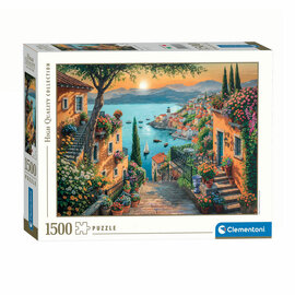 Clementoni Legpuzzel Kunst Trappetje naar De Haven, 1500st.